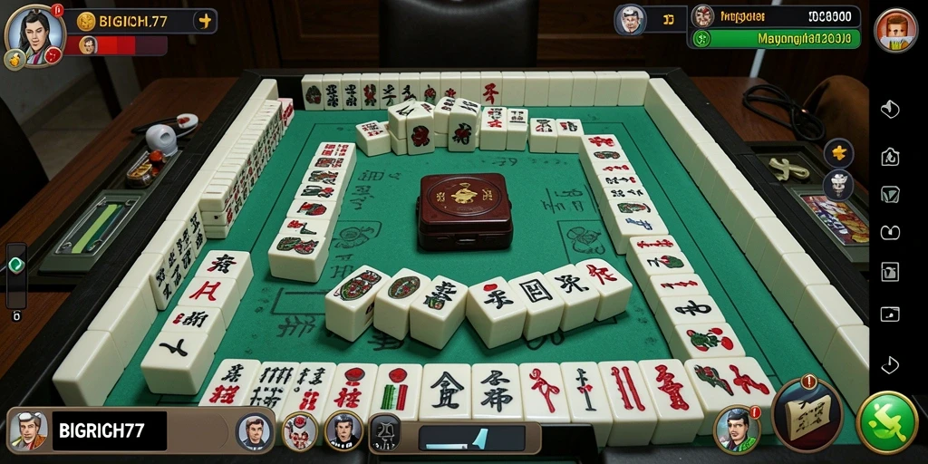 Tampilan gameplay Mahjong yang menantang dan menyenangkan di BIGRICH77.