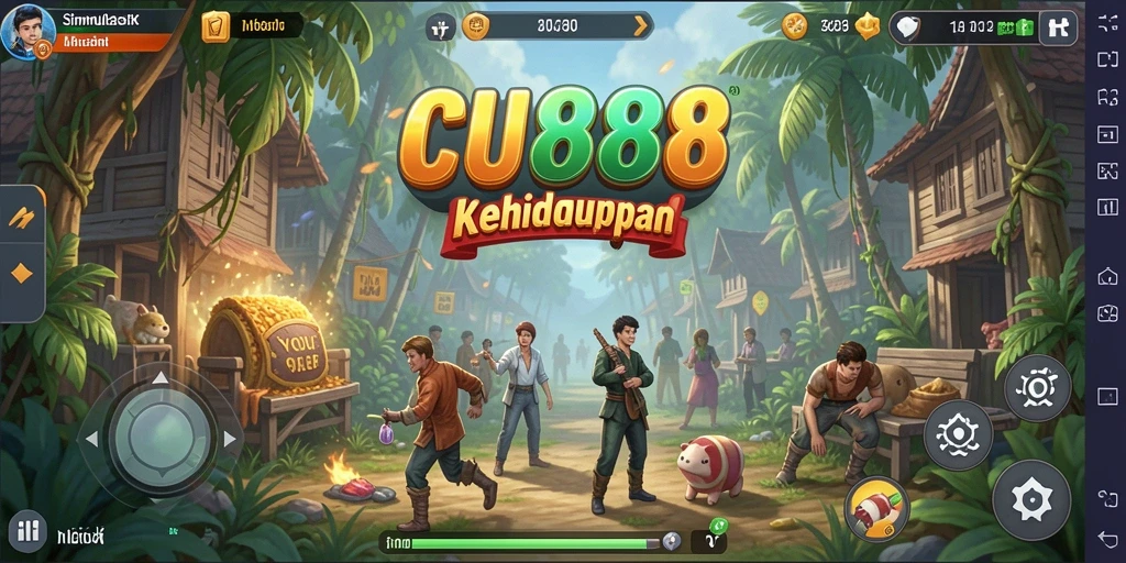 Tampilan gameplay CU888 yang menarik dalam simulasi kehidupan.