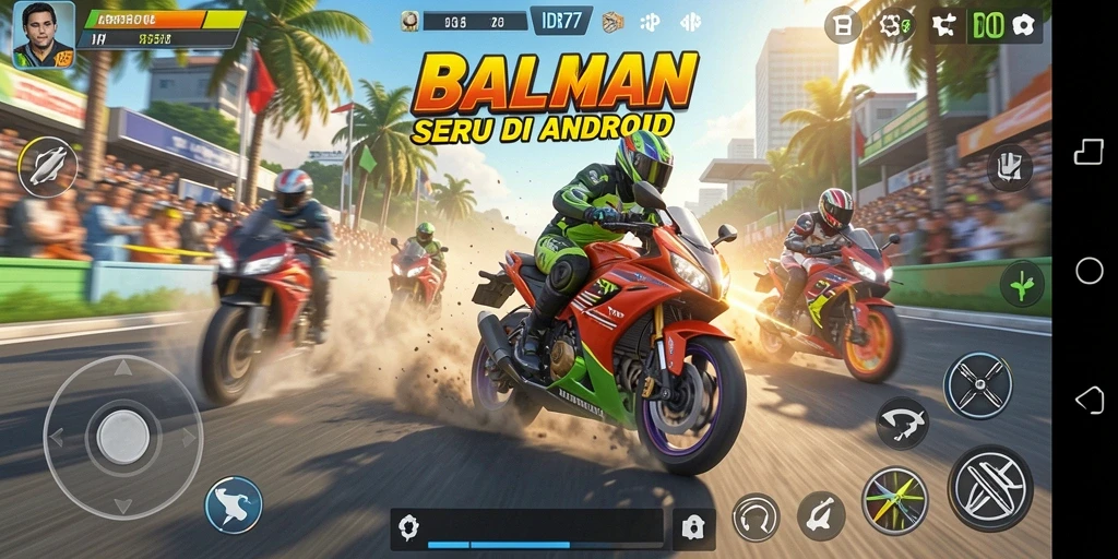 Gameplay seru balapan motor yang mendebarkan.