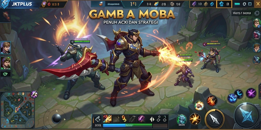 Tangkapan layar gameplay JKTPLUS menampilkan aksi pertempuran seru.