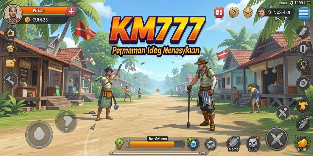 Screenshot gameplay KM777 yang menunjukkan sistem pengumpulan Idle.