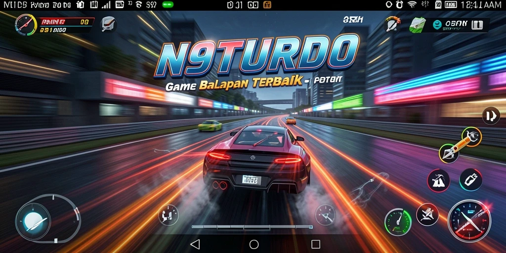 Tampilan gameplay N9TURBO yang seru dan memukau.