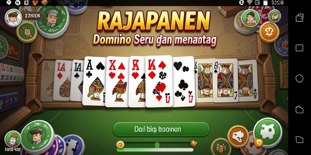 Gameplay seru RAJAPANEN dengan kartu domino yang menarik.