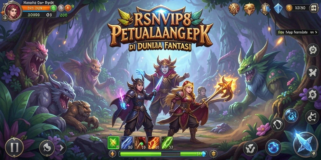 Screenshot gameplay menunjukkan aksi mendebarkan dalam dunia fantasi.