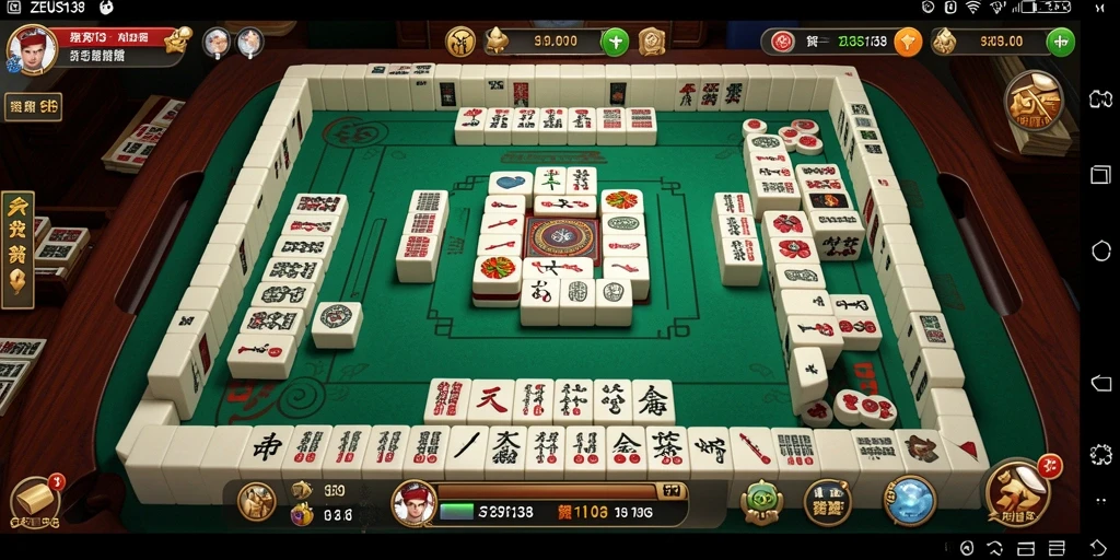 Tampilan gameplay Mahjong yang seru dan menantang di ZEUS138.